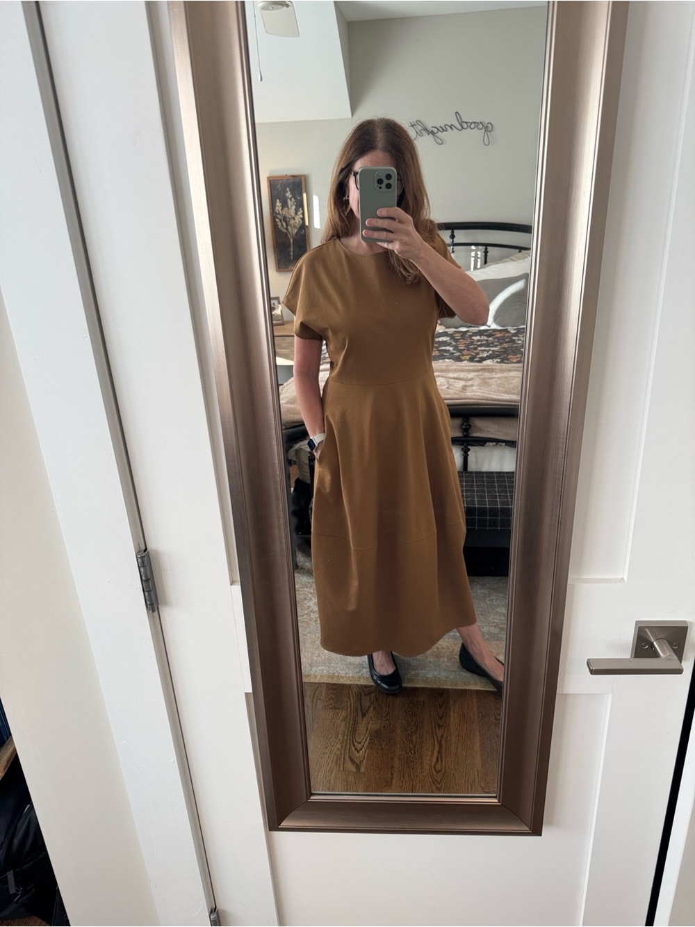 COS Camel Midi Barrel Dress - Picture 6 of 6